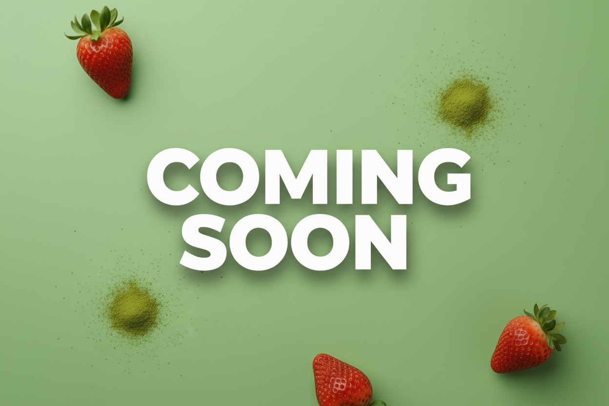 green studio background with the words coming soon in modern, block letters